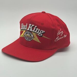 NWOT Vtg 90's Bud King Hat Kenny Bernstein Thunder Racing Snapback Trucker Red